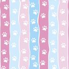 Papel De Parede Adesivo Autocolante Vinil Animal Patinhas de Animais No Listrado Rosinha e Azul 3m