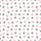 Papel De Parede Adesivo AutoColante Vinil Animal Patinhas Rosinhas e Cinzas No Fundo Branco 3m