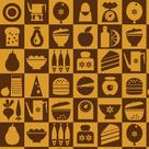 Papel de Parede Adesivo Autocolante Vinil Casual Cozinha Peixe Frutas Hamburguês Bebidas 1,50m