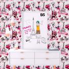 Papel de Parede Adesivo Autocolante Vinil Casual Paris Torre Eiffel Tons De Rosa Pink Menina 1,50m Papel de Parede Adesivo Autocolante Vinil Casual Paris Torre Eiffel Tons De Rosa Pink Menina 1,50m