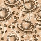 Papel de Parede Adesivo Autocolante Vinil Casual Xícara de Café Coffe Grãos Tons Marrons 1,50m Papel de Parede Adesivo Autocolante Vinil Casual Xícara de Café Coffe Grãos Tons Marrons 1,50m