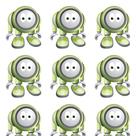 Papel de Parede Adesivo Autocolante Vinil Infantil Robótica Robos Cartoon Verdes no Branco 1,50m Papel de Parede Adesivo Autocolante Vinil Infantil Robótica Robos Cartoon Verdes no Branco 1,50m