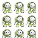 Papel de Parede Adesivo Autocolante Vinil Infantil Robótica Robos Cartoon Verdes no Branco 1,50m Papel de Parede Adesivo Autocolante Vinil Infantil Robótica Robos Cartoon Verdes no Branco 1,50m
