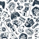 Papel De Parede Adesivo Azul Jogos Gamer Sala Controle