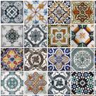 Papel de parede adesivo azulejo autocolante português ref: dpaz38