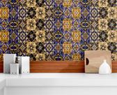 Papel de parede Adesivo Azulejo Decorativo Preto/Azul