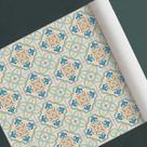 Papel de parede adesivo azulejo ladrilho modelo retro