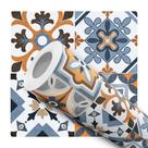 Papel de Parede Adesivo Azulejo Português Colonial Amarelo Azul Moderno Quarto Cozinha Banheiro Lavabo