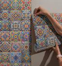 Papel de Parede Adesivo Azulejo portugues para Cozinha Autocolante 10 Metros