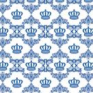 Papel de Parede Adesivo Baby Azul Coroas - 067