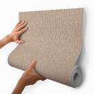 Papel de Parede Adesivo Bege Efeito Tecido Linho Moderno Quarto Sala