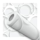 Papel de Parede Adesivo Branco Efeito 3D Círculos Moderno Quarto Sala de Estar