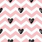 Papel De Parede Adesivo Chevron Coração Rosa Quarto Menina 10m