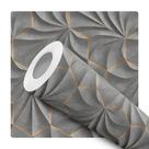 Papel de Parede Adesivo Cimento Queimado Concreto Industrial Hexágono Dourado Abstrato Quarto Sala de Estar