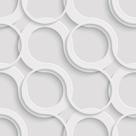 Papel de Parede Adesivo Círculos Efeito 3D Branco Gesso Moderno Quarto Sala de Estar
