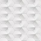 Papel de Parede Adesivo Colméia Branco Efeito 3D Moderno Quarto Sala de Estar