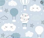 Papel de Parede Adesivo Contact Quarto Bebe Nuvens Delicado