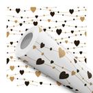 Papel De Parede Adesivo Coração Preto E Gold Quarto 5m Papel De Parede Adesivo Coração Preto E Gold Quarto 5m