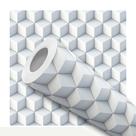 Papel de Parede Adesivo Cubo Branco Efeito 3D Moderno Quarto Sala de Estar