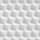 Papel de Parede Adesivo Cubos Branco Efeito 3D Moderno Quarto Sala de Estar