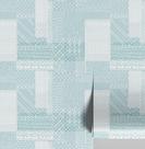 Papel de Parede Adesivo Estampa Patchwork Estilo Asiático, Vinil Decorativo para Quarto e Sala, Azul - S4Sassy