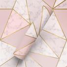 Papel De Parede Adesivo Estilo Zara Efeito Mármore Rose Gold