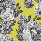 Papel De Parede Adesivo Flor Preto E Branco Fundo Amarelo Sala Quarto 5m Papel De Parede Adesivo Flor Preto E Branco Fundo Amarelo Sala Quarto 5m