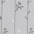Papel de Parede Adesivo Floral Cinza - 077