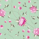 Papel de Parede Adesivo Floral Verde e Rosa - 155