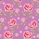 Papel De Parede Adesivo Floral Vinil Rosas no Fundo Lilás