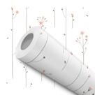 Papel de Parede Adesivo Flores Flor Rosa Delicado Fundo Branco Infantil Bebê Moderno Quarto Sala de Estar