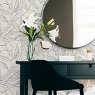 Papel De Parede Adesivo Folhagem P&B N06175 0,58X2,5M
