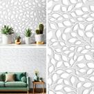 Papel de Parede Adesivo Folhas 3D Cinza e Branco 5 Metros x 0,45cm
