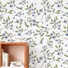 Papel de Parede Adesivo Folhas Blueberry N016024 0,58x3M