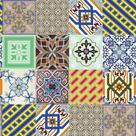 Papel De Parede Adesivo Fosco Vinil Azulejo 5 Mesclado 3,05m