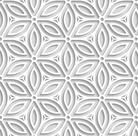 Papel de Parede Adesivo Geométrico Branco de Floral 3d Sombreado Fosco Vinil Autocolante 3m