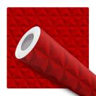 Papel de Parede Adesivo Geométrico Efeito 3D Gesso Vermelho Moderno Quarto Sala de Estar 3m