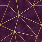 Papel de Parede Adesivo Geométrico Triangular Roxo Dourado Moderno Quarto Sala de Estar