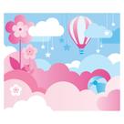 Papel de Parede Adesivo Infantil Balão Nuvens Quarto Menina - 706pcm