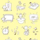 Papel de Parede Adesivo Infantil Escolinha Numerais ABC Baby Fundo Amarelinho - REF:DPIN01 Papel de Parede Adesivo Infantil Escolinha Numerais ABC Baby Fundo Amarelinho - REF:DPIN01