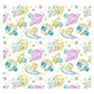 Papel de Parede Adesivo Infantil Foguete Espaço Animais Quarto Menino Menina - 634pcp