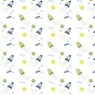 Papel de Parede Adesivo Infantil Foguete Sol e Lua 2,70x0,57