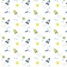 Papel de Parede Adesivo Infantil Foguete Sol e Lua 2,70x0,57m