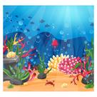 Papel de Parede Adesivo Infantil Fundo do Mar Bebe Quarto - 567pcp