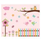 Papel de Parede Adesivo Infantil Jardim Corujas Bebe Quarto Menina - 582pcm