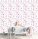 Papel de Parede Adesivo Infantil Joaninhas Borboletas E Flores Pink Fundo Branco REF:DPIN23