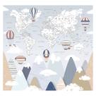 Papel de Parede Adesivo Infantil Mapa Mundi Balões Bebe Quarto - 581pcp Papel de Parede Adesivo Infantil Mapa Mundi Balões Bebe Quarto - 581pcp
