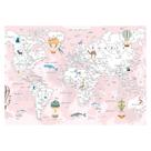 Papel de Parede Adesivo Infantil Mapa Mundi Quarto Menina - 764pcm Papel de Parede Adesivo Infantil Mapa Mundi Quarto Menina - 764pcm