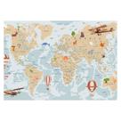 Papel de Parede Adesivo Infantil Mapa Mundi Quarto Menina - 769pcm Papel de Parede Adesivo Infantil Mapa Mundi Quarto Menina - 769pcm
