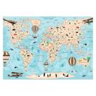 Papel de Parede Adesivo Infantil Mapa Mundi Quarto Menino - 763pcm Papel de Parede Adesivo Infantil Mapa Mundi Quarto Menino - 763pcm